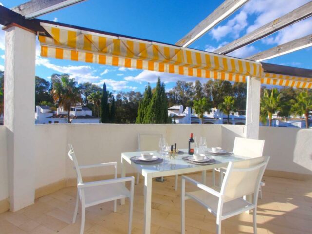 Beautiful Modern golden beach duplex penthouse low price rent apartment in Elviria Marbella with swimming pool and beachfront